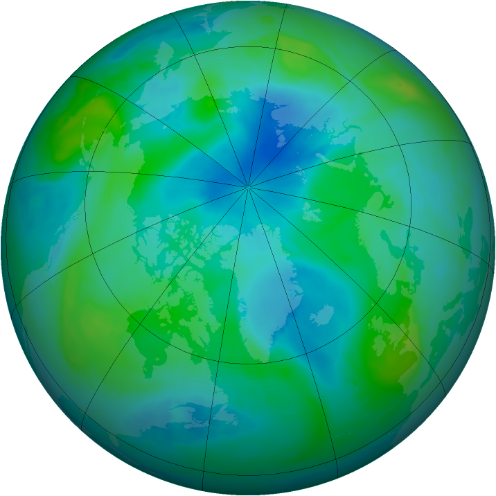Arctic ozone map for 06 September 2008